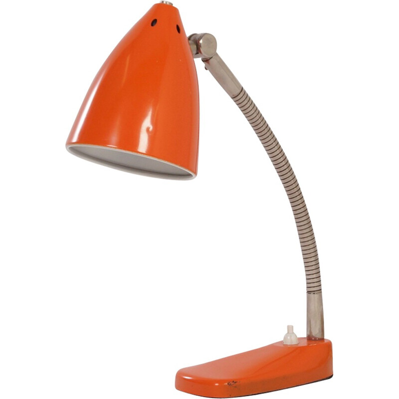 Lampe de bureau orange, Modèle13 par H. Busquet - 1955