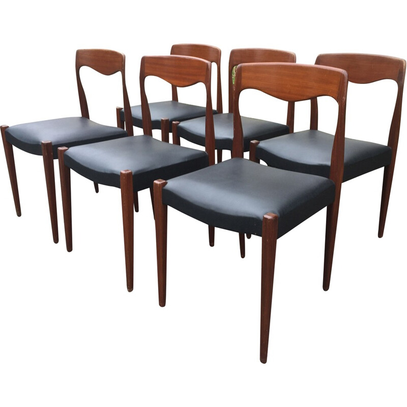 Set of 6 Vintage Chairs by Niels o Moller - 1960s