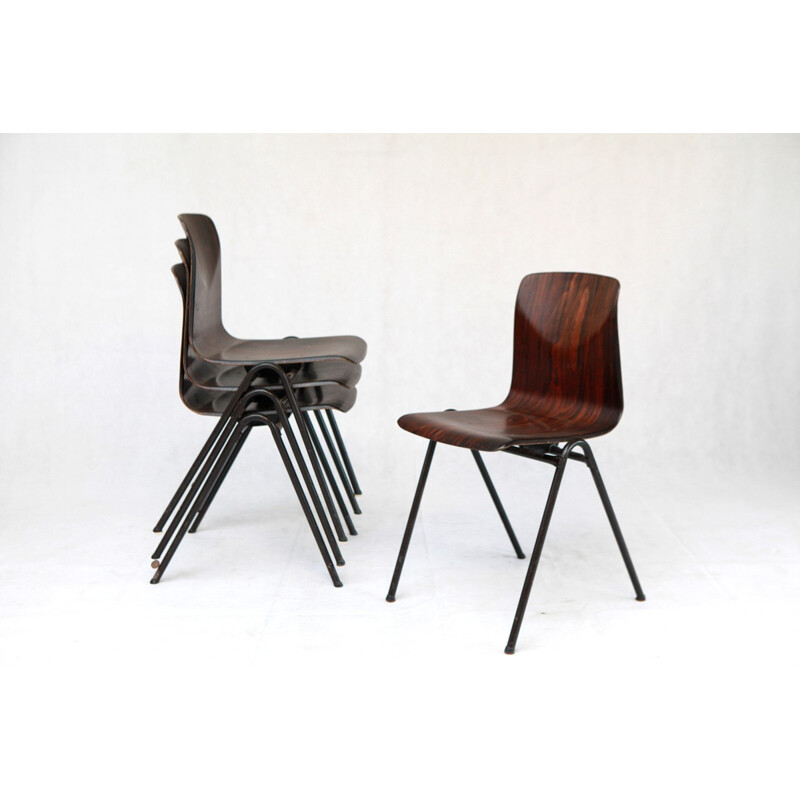Set of 4 Galvanitas S25 chairs - 1960s
