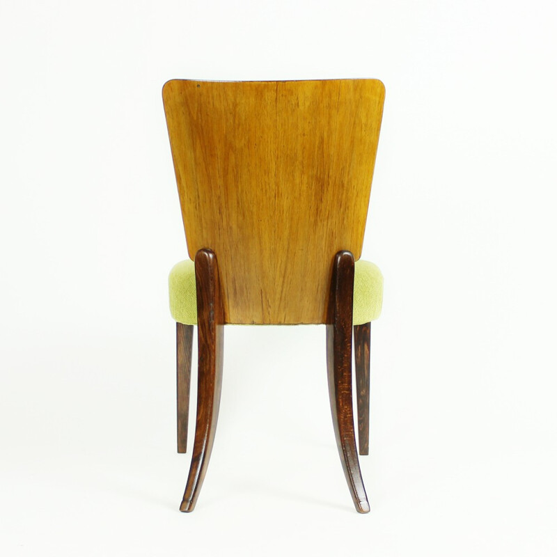 Set of 4 Walnut Veneered H214 Dining Chairs by Jindrich Halabala for UP závody - 1930s