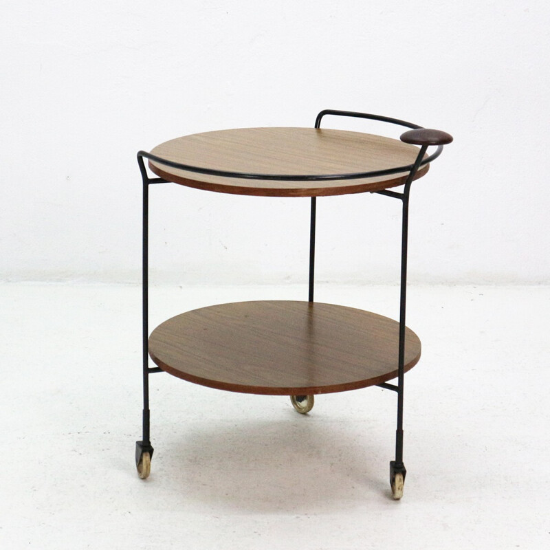 Vintage tea trolley with black metal - 1960s