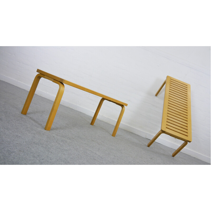 Set of 2 Alvar Aalto Benches "153" for Artek in Birch - 1940s