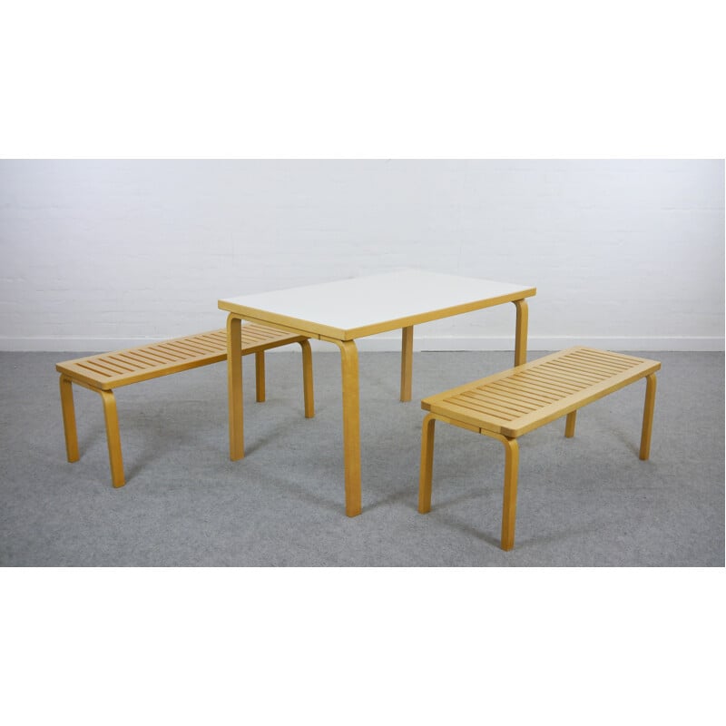Set of 2 Alvar Aalto Benches "153" for Artek in Birch - 1940s