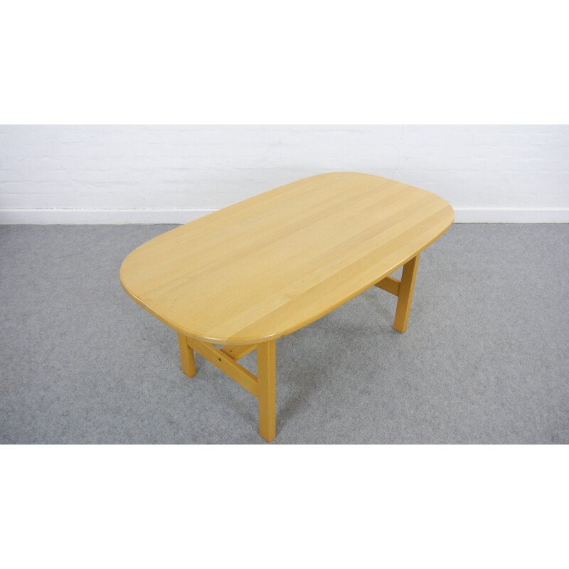 Vintage Coffee Table  in beech by Yngve Ekström boatshaped - 1980s