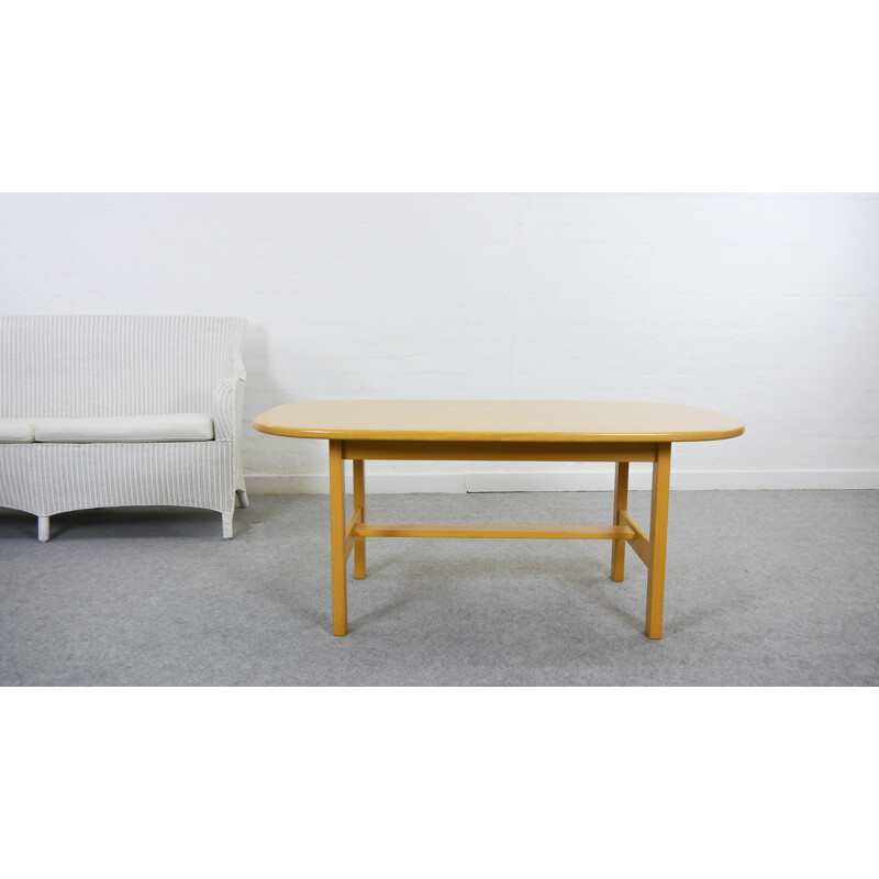 Vintage Coffee Table  in beech by Yngve Ekström boatshaped - 1980s