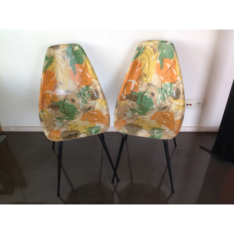 Set of 2 vintage chairs "La Cigogne" - 1950s