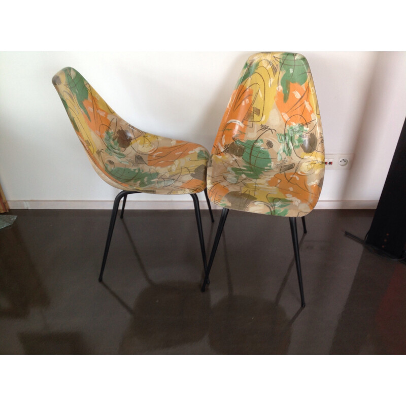 Set of 2 vintage chairs "La Cigogne" - 1950s