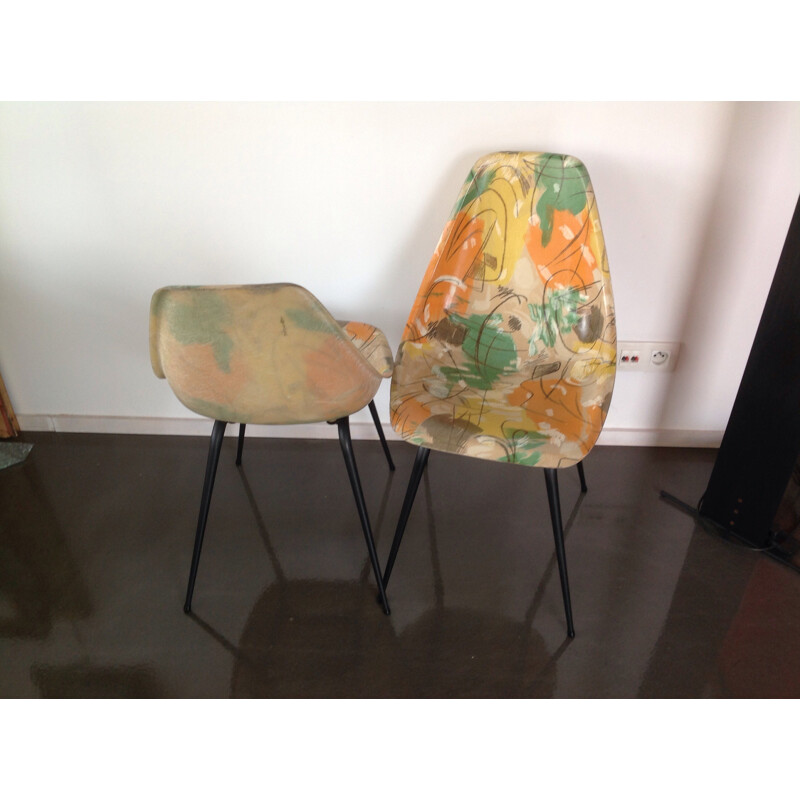 Set of 2 vintage chairs "La Cigogne" - 1950s