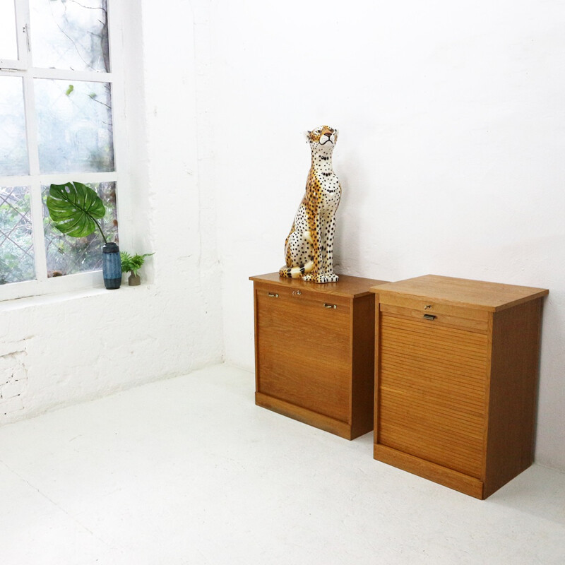 Vintage office cabinet in oakwood - 1960s