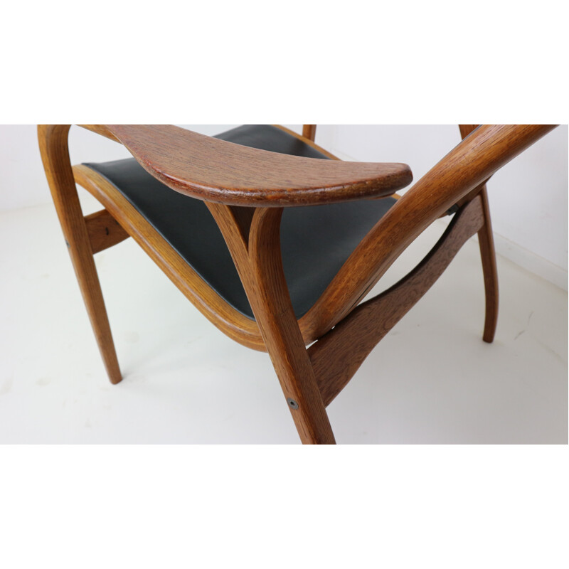 "Lamino" Easychair in Teak and Leather, Ingve Ekstrom - 1956