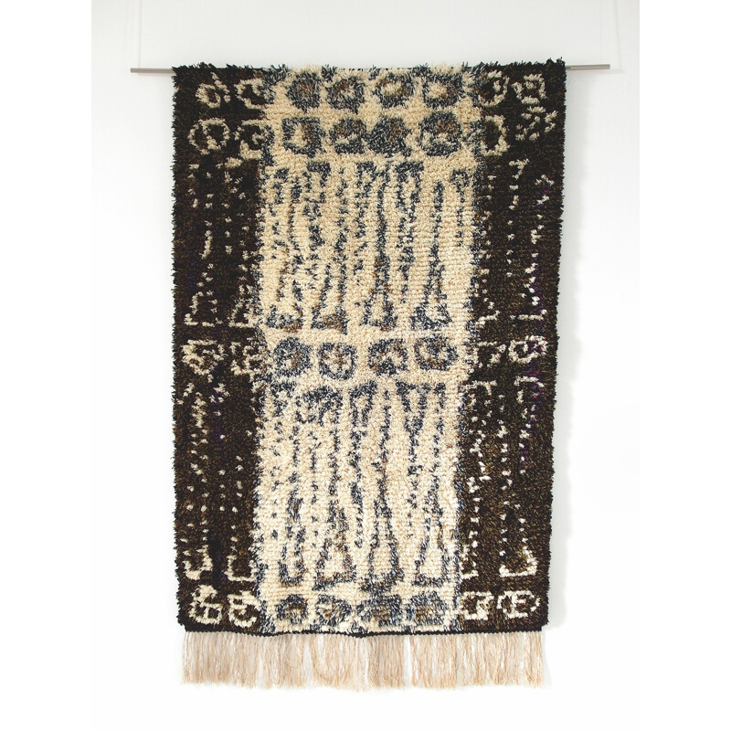 Scandinavian Vintage Handmade Rya Rug - 1960s