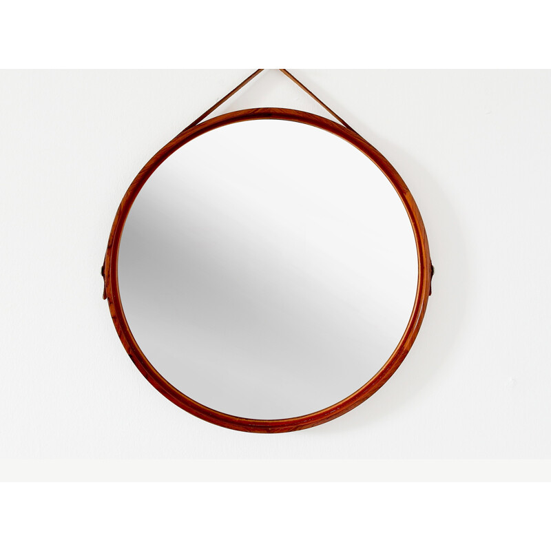 Rosewood Mirror Designed by Uno & Östen Kristiansson for Luxus - 1960s