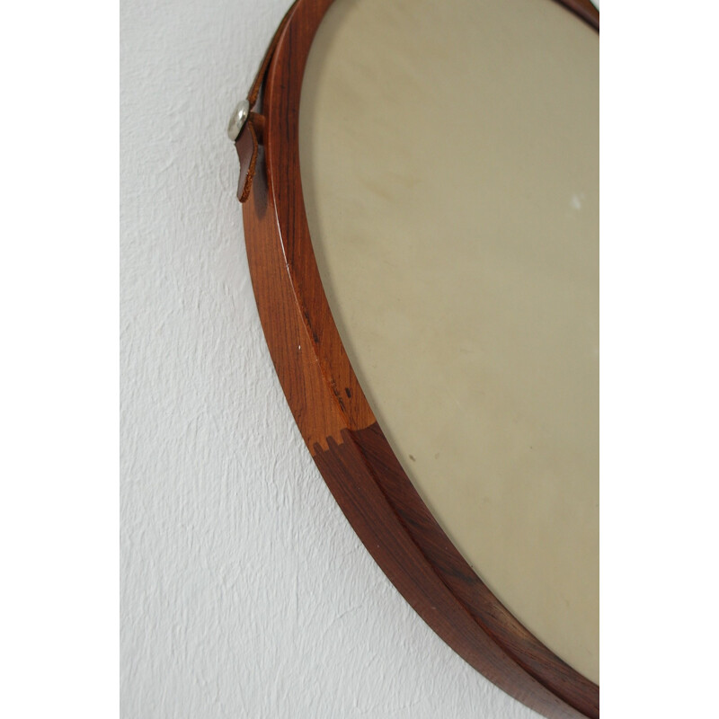 Rosewood Mirror Designed by Uno & Östen Kristiansson for Luxus - 1960s