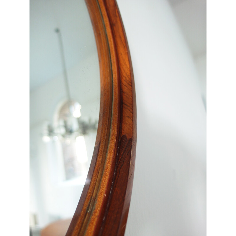 Rosewood Mirror Designed by Uno & Östen Kristiansson for Luxus - 1960s