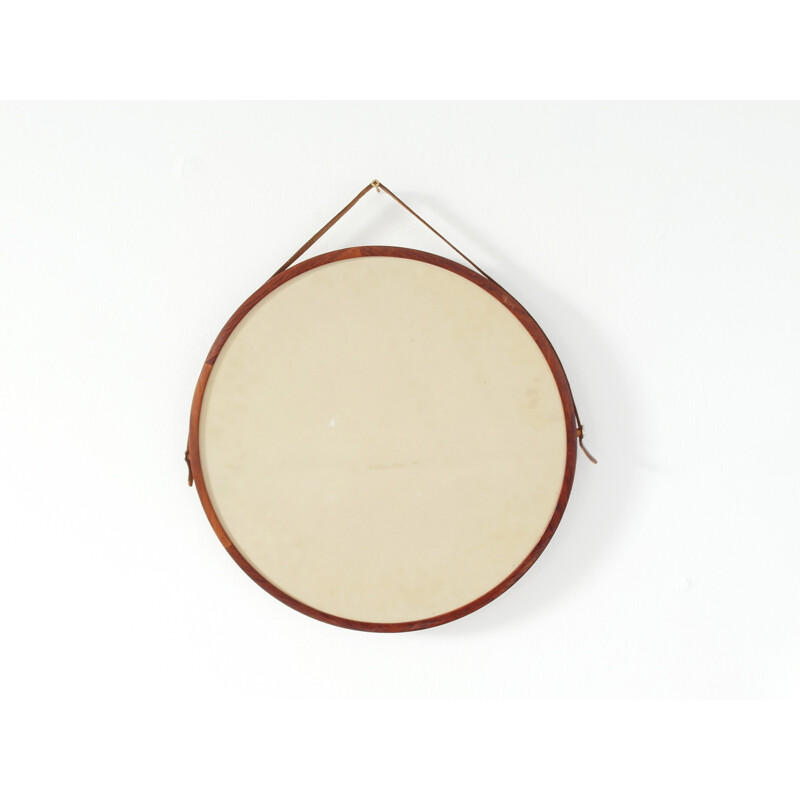 Rosewood Mirror Designed by Uno & Östen Kristiansson for Luxus - 1960s