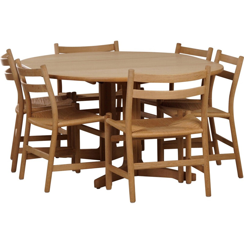 Oak Dining Set with CH47 Hans Wegner Dining Chairs and Møller Table - 1960s