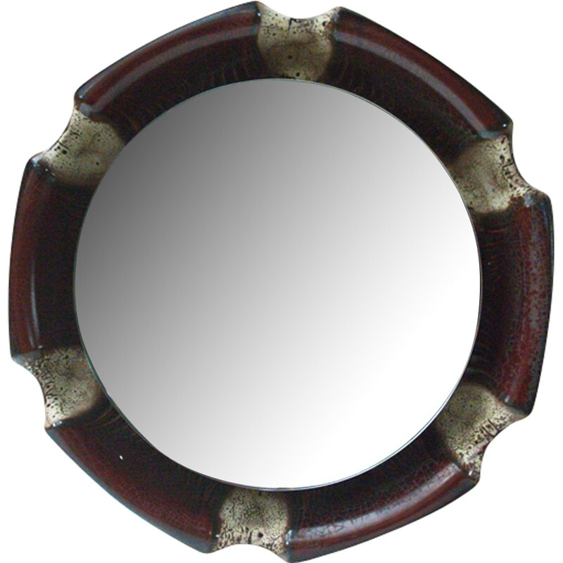 Ceramic mirror with lighting - 1960s