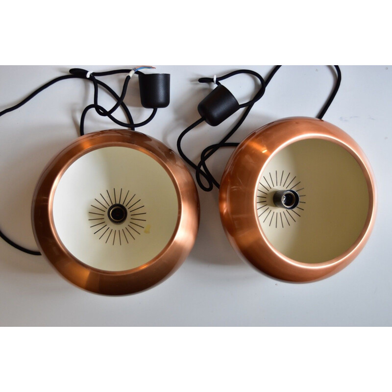 Set of 2 Jo Hammerborg Medio pendant lamps Fog & Mørup - 1960s