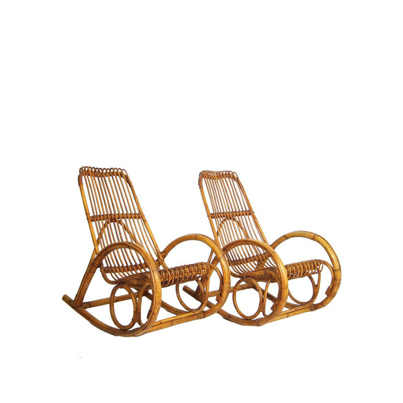 Chaises à bascule bohémiennes vintage - 1960