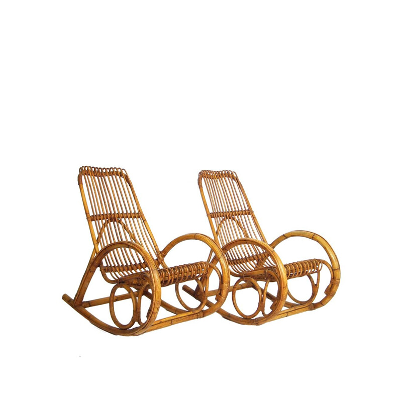 Vintage Bohemian rocking chairs - 1970s