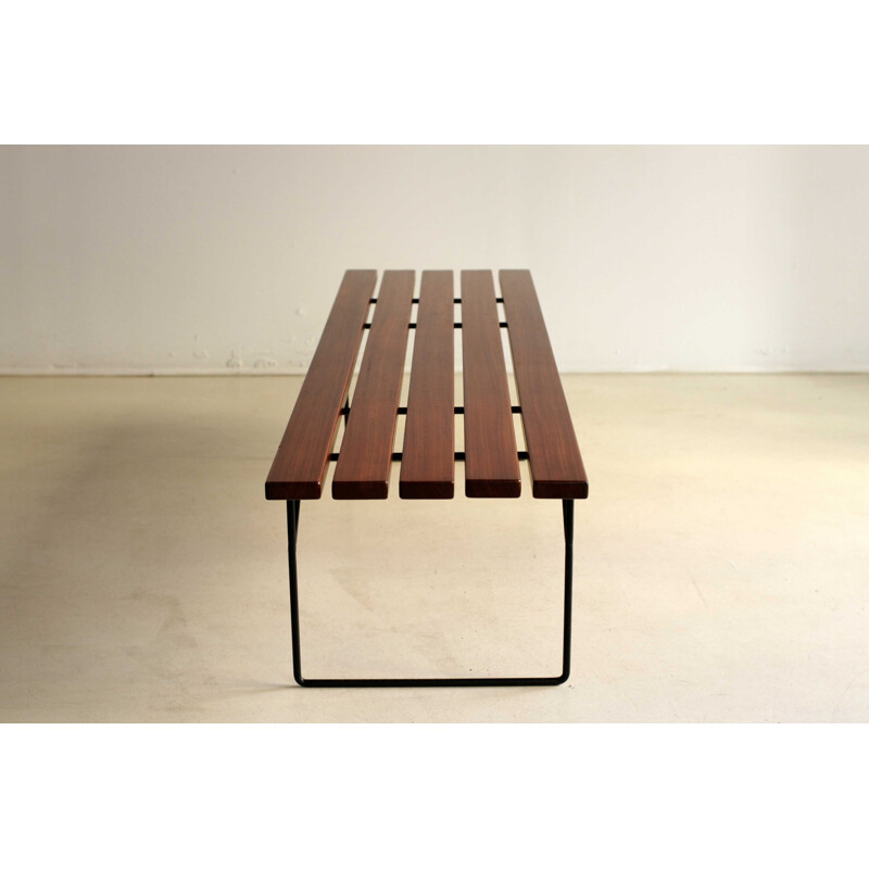 Vintage Italian Bench in wood and metal - 1960s