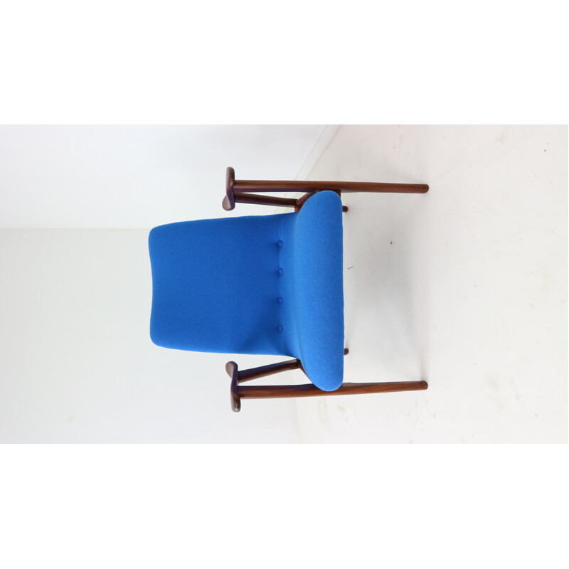 Vintage Lounge Chair in blue fabric by Louis Van Teeffelen for Webe - 1960s