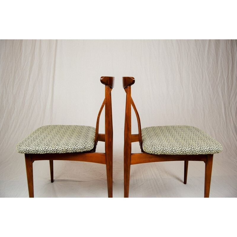 Set of Four Upholstered Dining Chairs, Czechoslovakia - 1960s