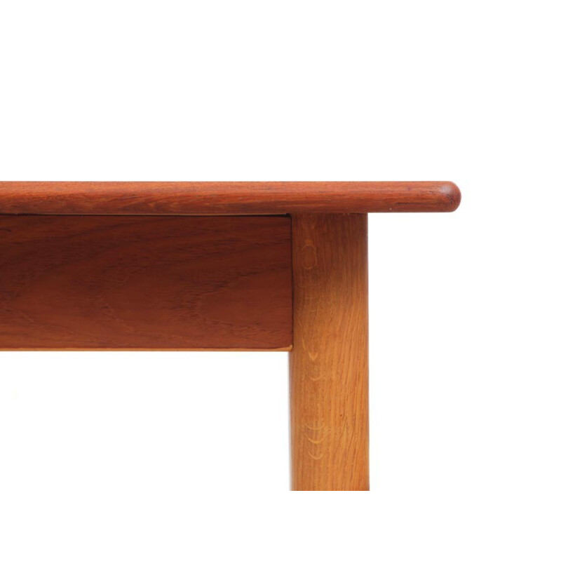 Extendable dining table in teak and oak - 1950s