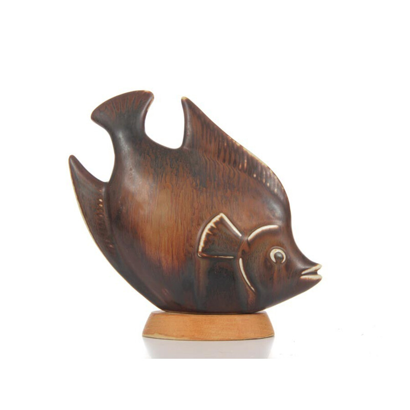 Vintage fish ceramic by Gunnar Nylund for Rorstrand - 1960