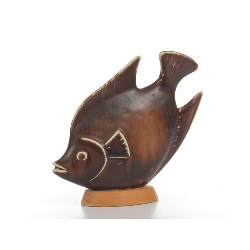 Vintage fish ceramic by Gunnar Nylund for Rorstrand - 1960