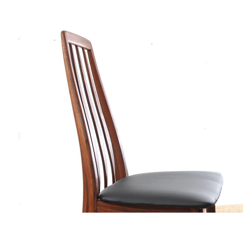 Suite de 4 chaises modèle Eva en palissandre de Rio par Niels Koefoed - 1960