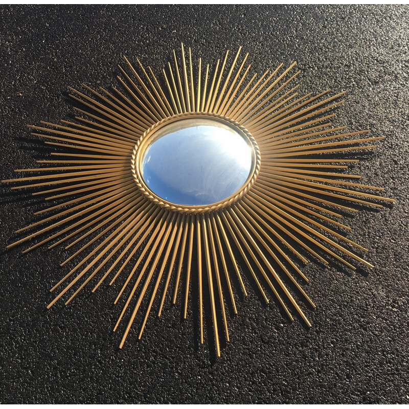 Large "Witch" mirror in brass - 1950s