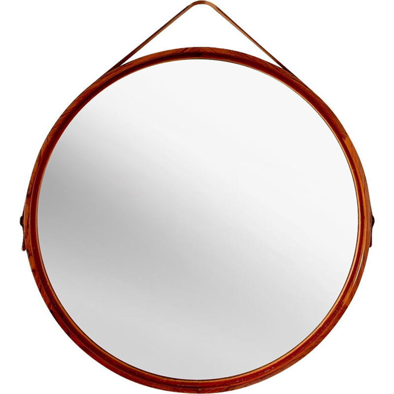 Rosewood Mirror Designed by Uno & Östen Kristiansson for Luxus - 1960s