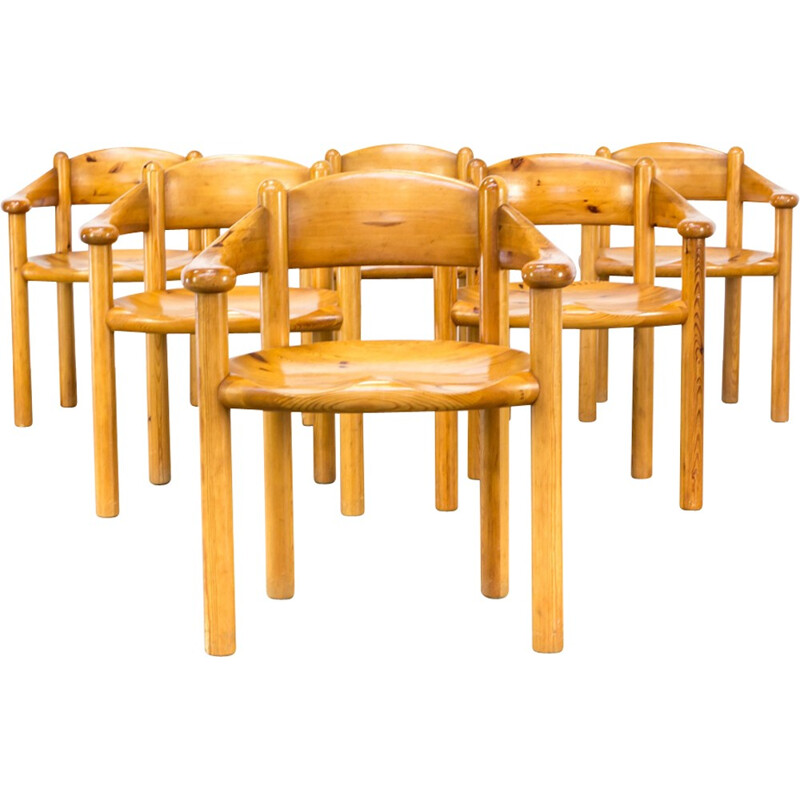Set of 6 Pine dining chairs by  Rainer Daumiller - 1960s