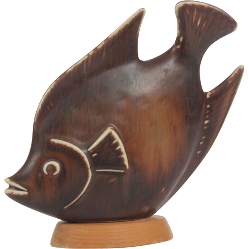 Vintage fish ceramic by Gunnar Nylund for Rorstrand - 1960