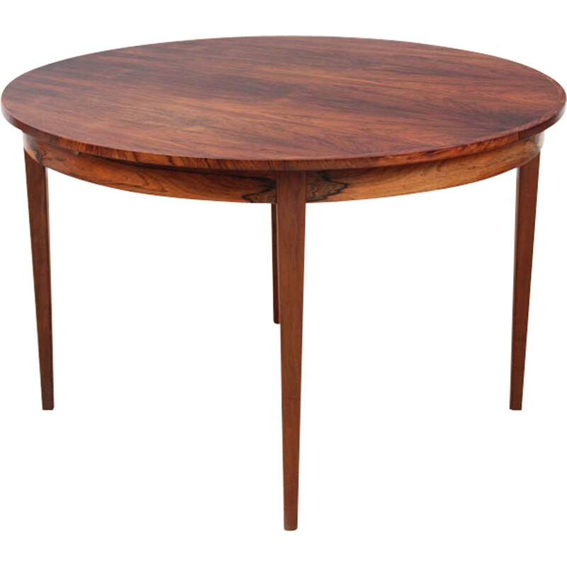 Scandinavian round dining table in Rio rosewood - 1970s