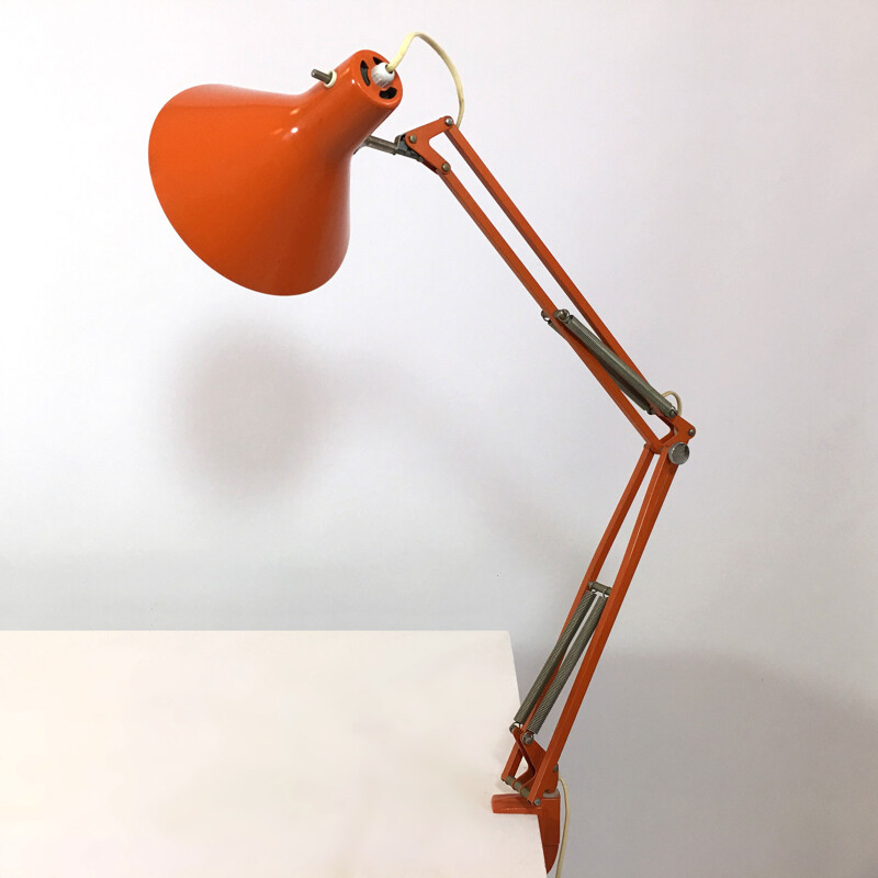 Lampe vintage 1960 d'architecte Luxo L1 orange - 80 cm — Jolie Vieillerie