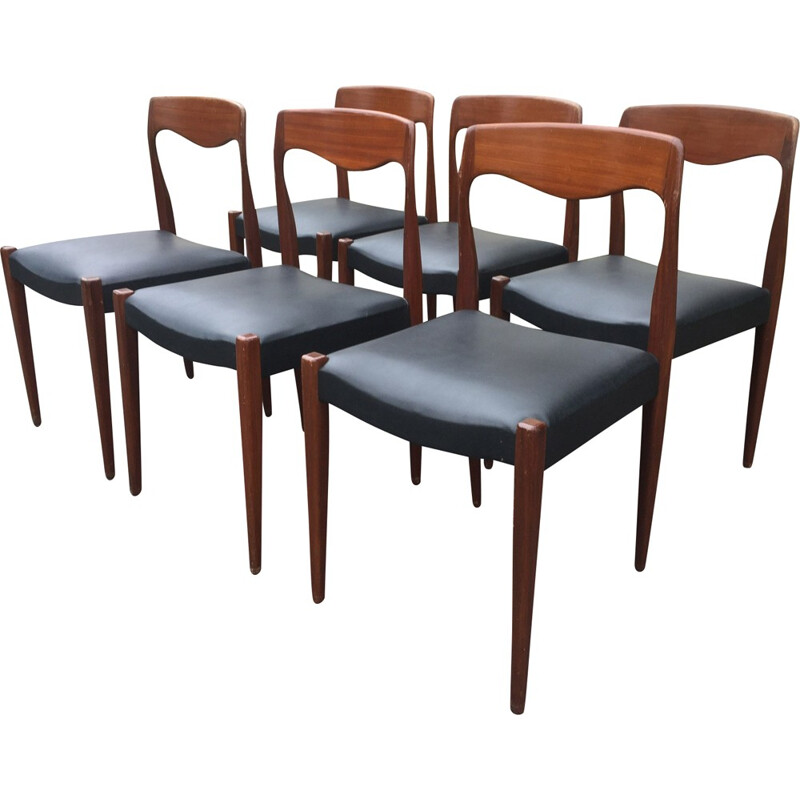 Set of 6 Vintage Living Room Chairs by Niels O. Moller - 1960s