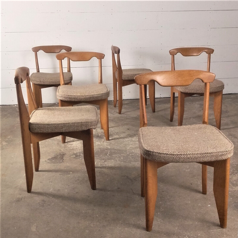 Set of 6 chairs by Guillerme and Chambron - 1960s