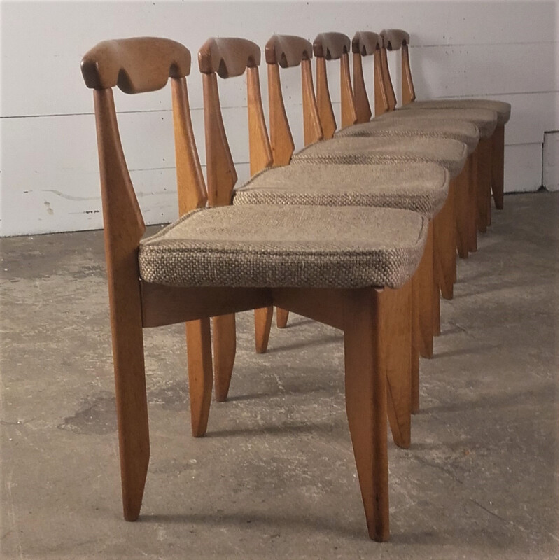 Lot de 6 chaises de Guillerme et Chambron - 1960