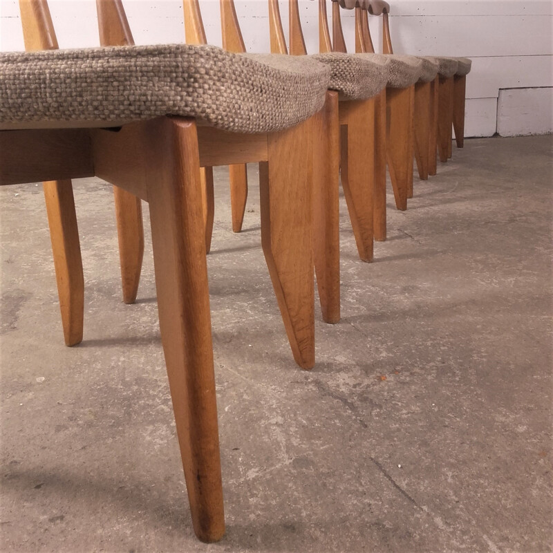Set of 6 chairs by Guillerme and Chambron - 1960s
