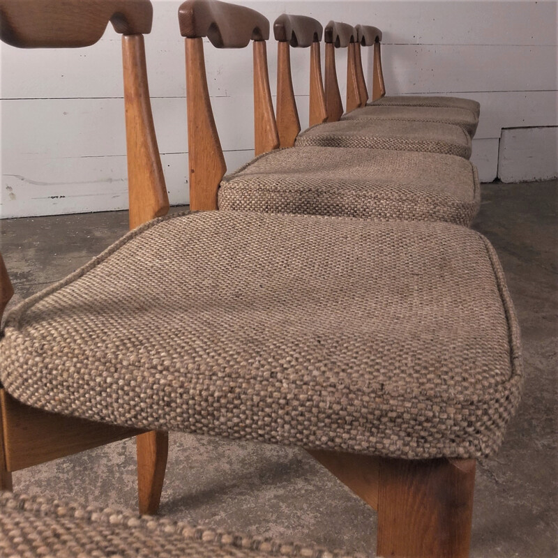 Lot de 6 chaises de Guillerme et Chambron - 1960