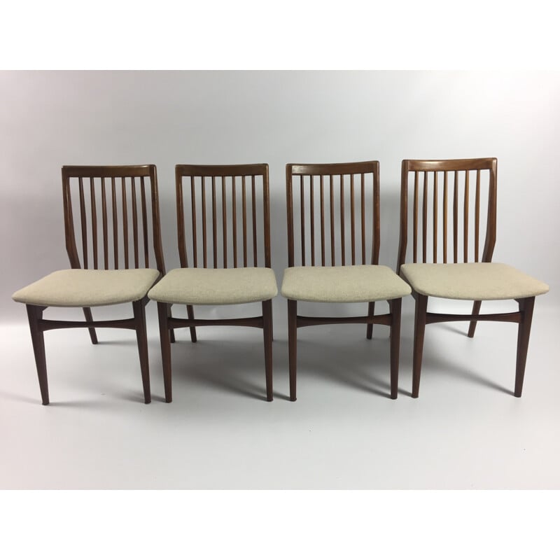 Set of 4 Dutch Walnut Dining Chairs - 1960s