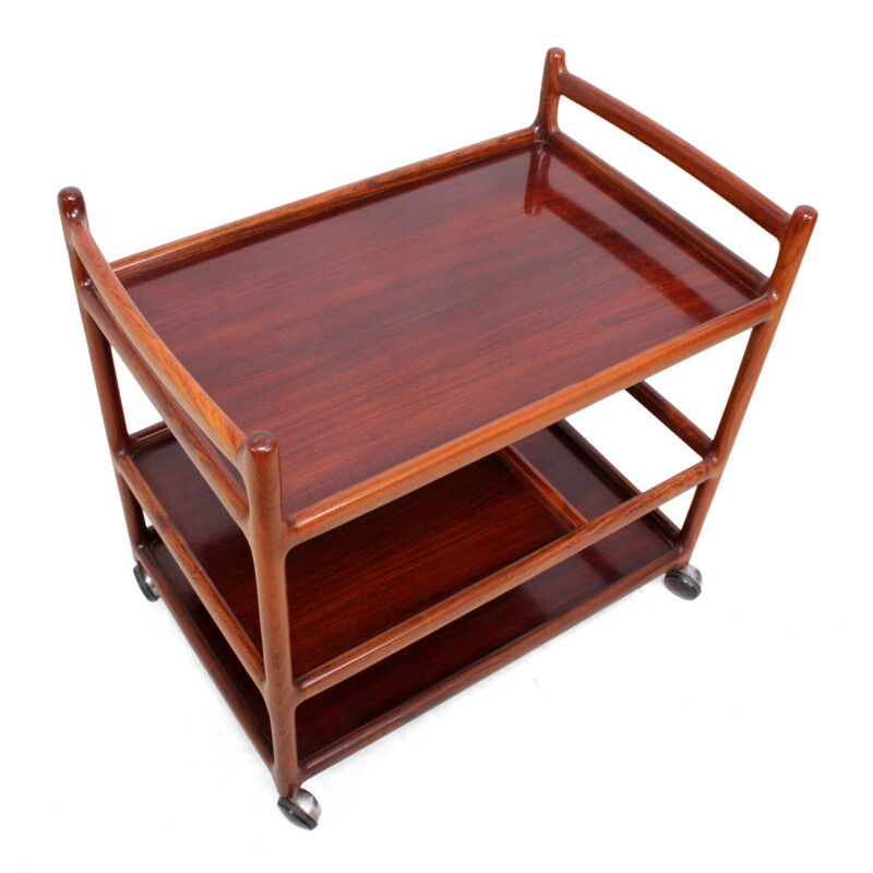 Vintage Trolley in Rosewood by Johannes Andersen for Silkeborg - 1960s