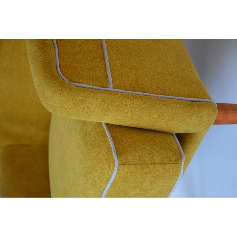 Vintage German yellow armchair - 1960s