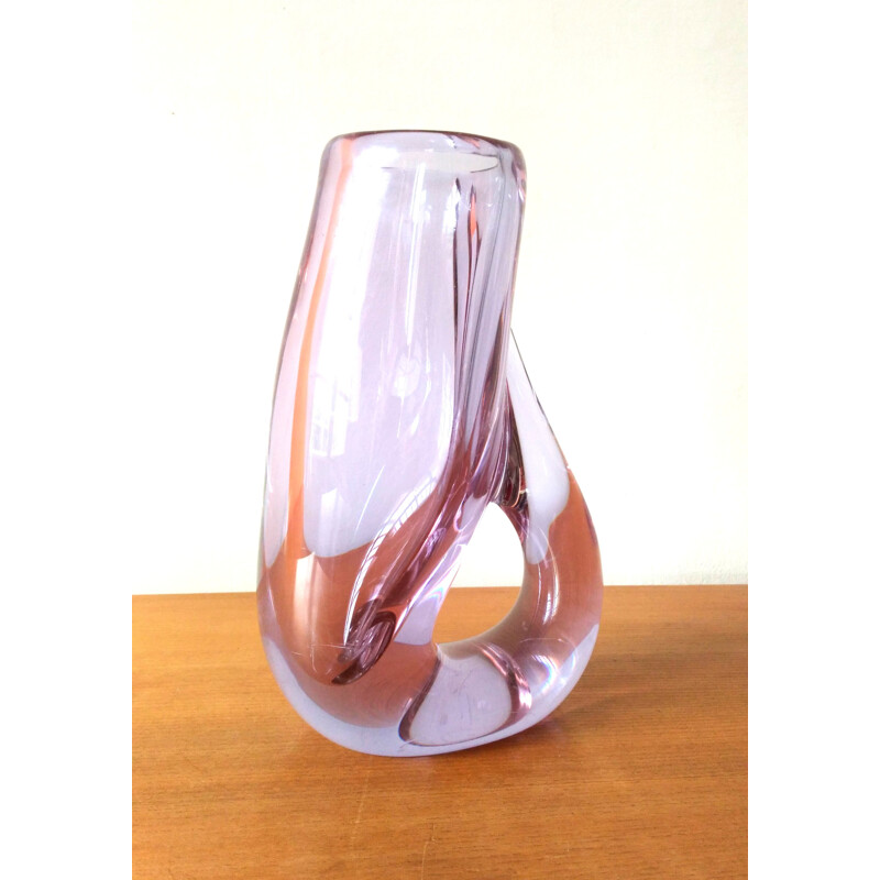 Sevres Vase in thick crystal color purple - 1950s