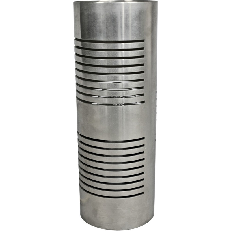 Lampe vintage à poser cylindrique en acier, Italie 1970