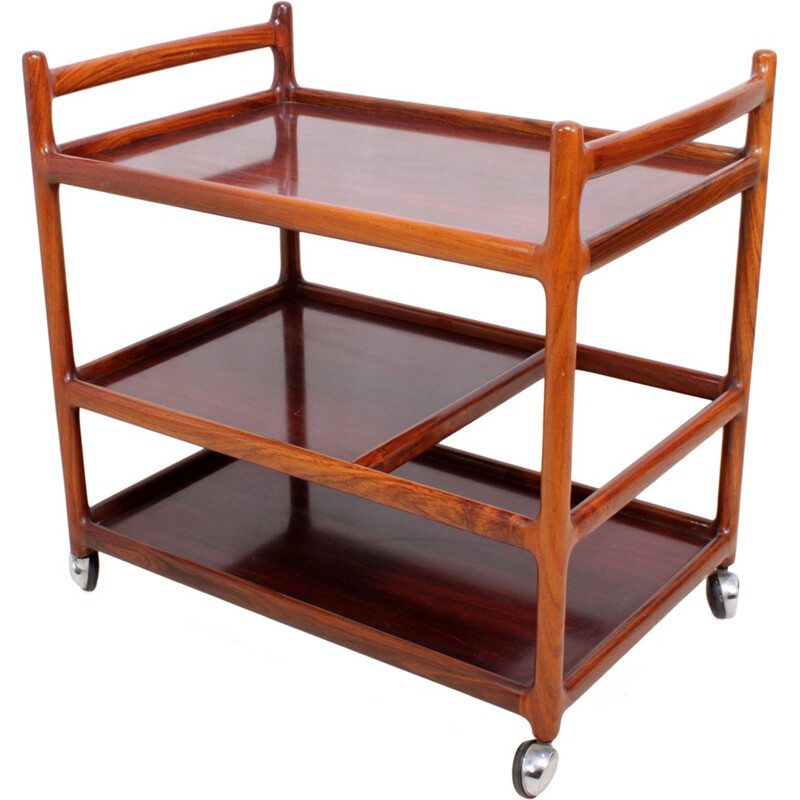 Vintage Trolley in Rosewood by Johannes Andersen for Silkeborg - 1960s