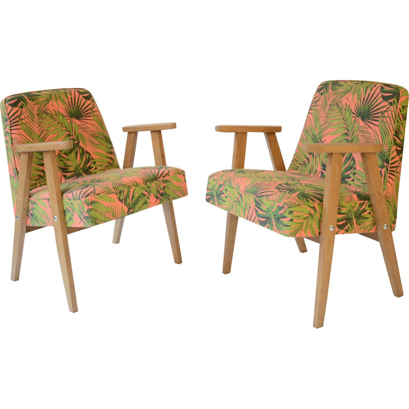 Armchair type 366 with exotic coral pattern - 1960s