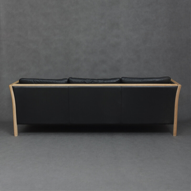 Black leather sofa by Mogens Hansen - 1980s